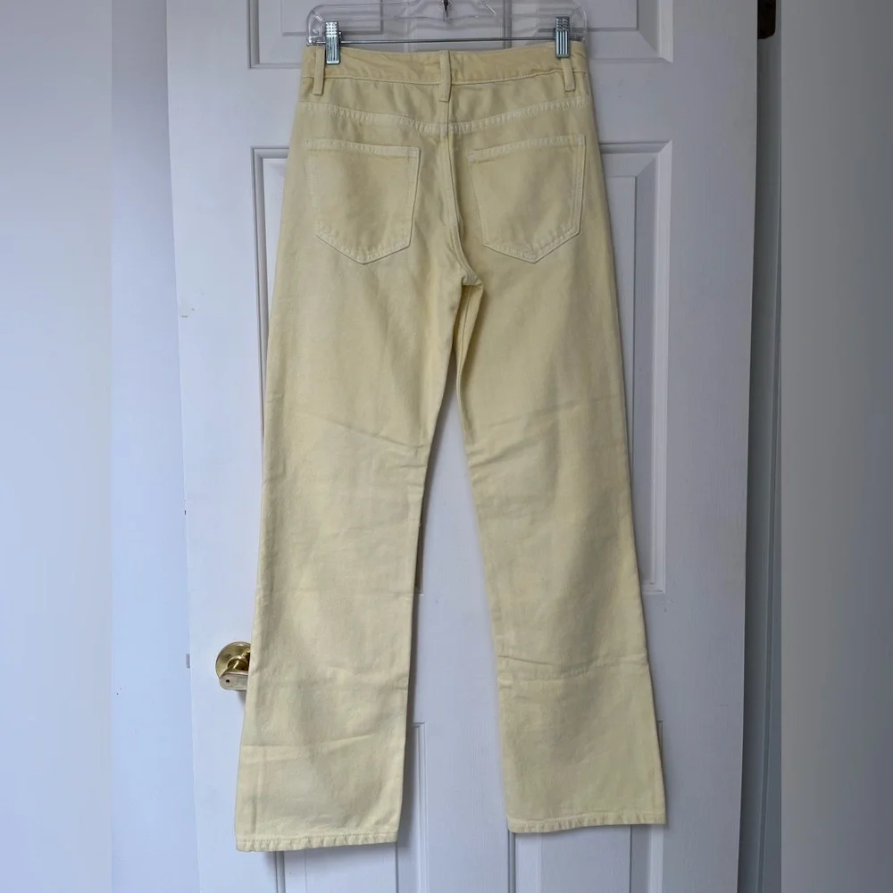 NWT ZARA Mid Rise Patch Pocket Yellow Jeans 2 - Picture 11 of 16